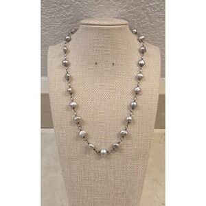 Retired Silpada N1183 Sterling Silver Iridescent Gray Pearl Beaded Necklace 18.5